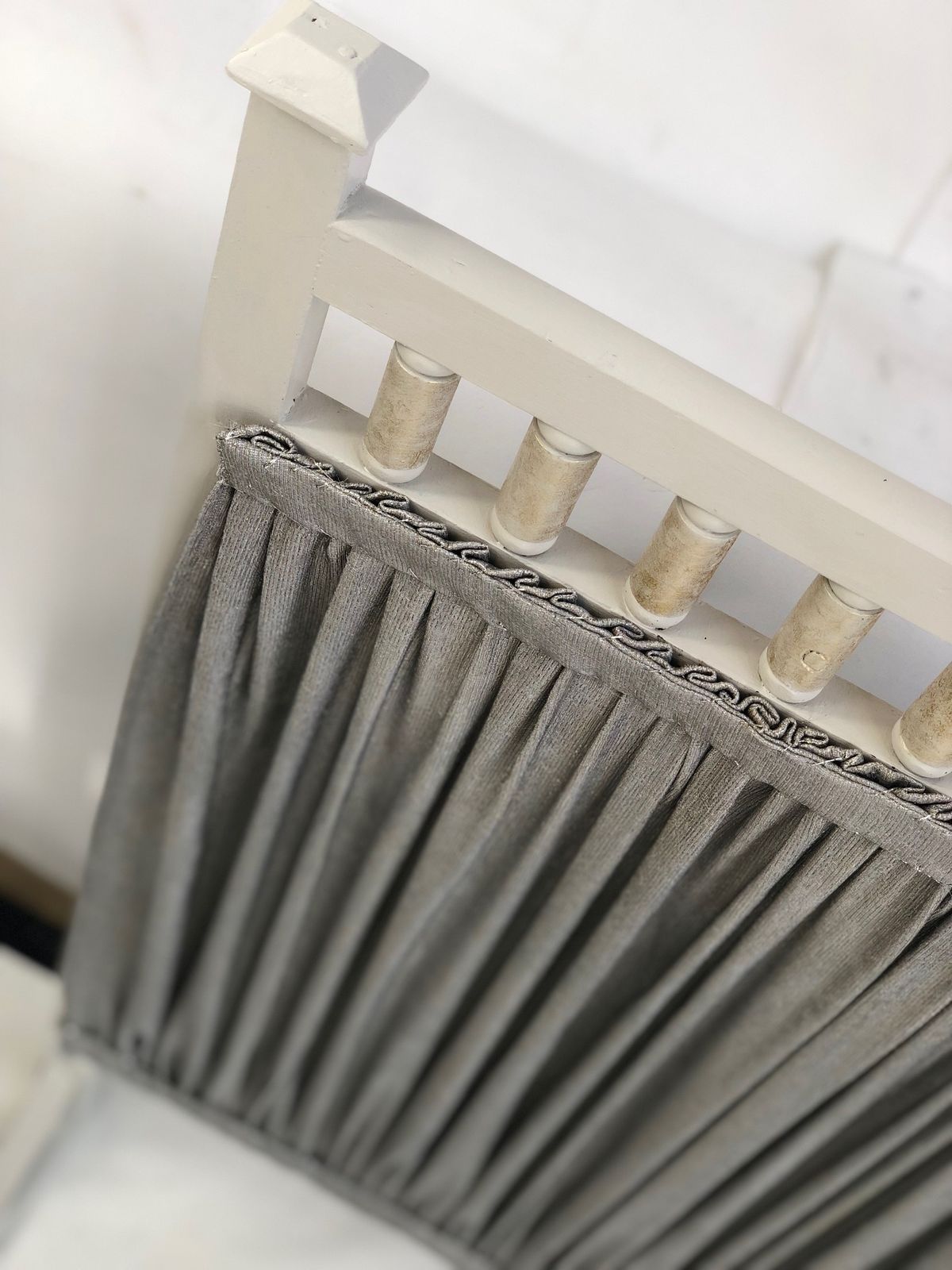 Upcycled Fireguard In Grey With Silver And Gold Fabric photo Home Fixtures