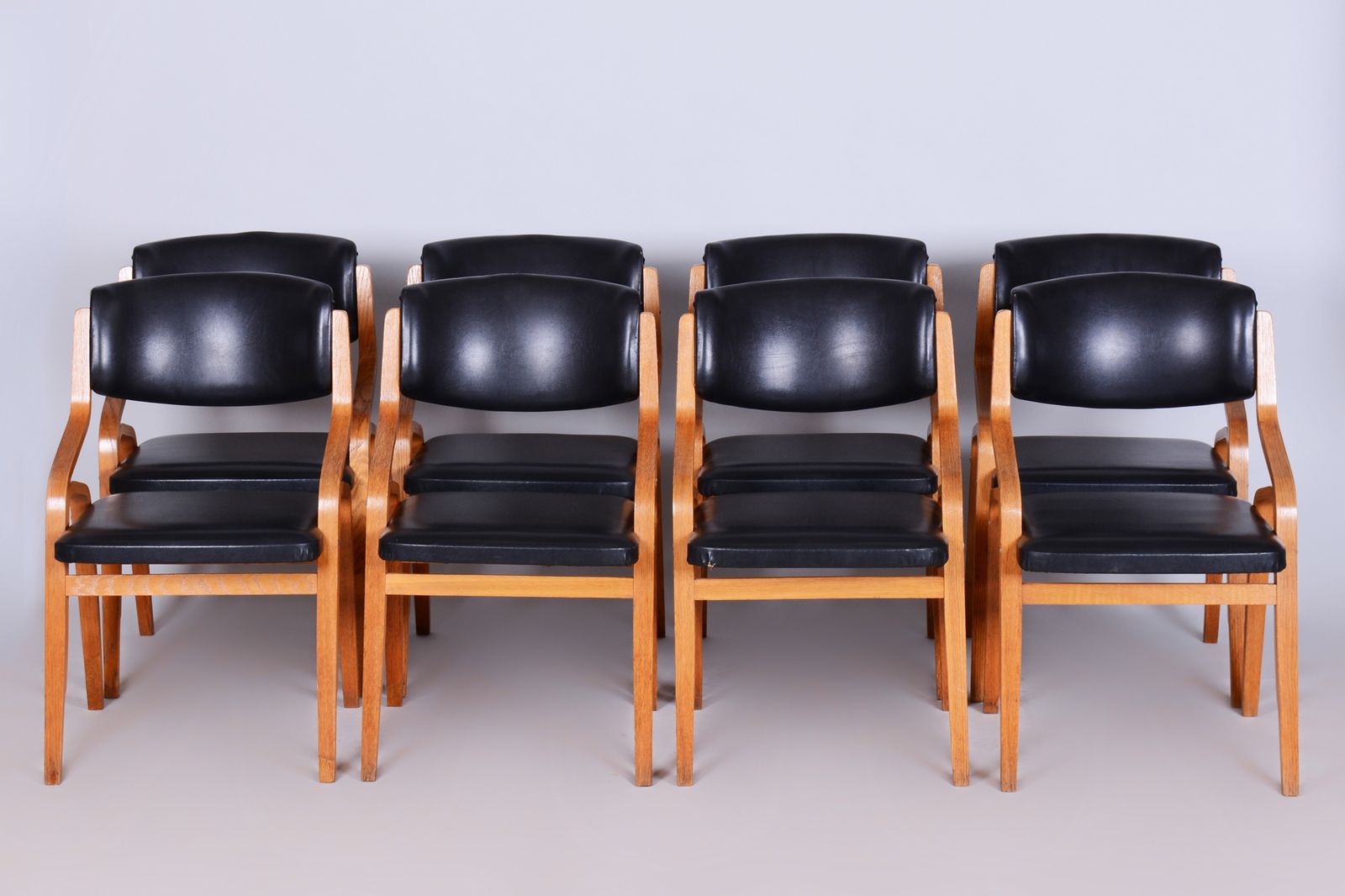 Set Of Eight Restored Mid Century Chairs, By Ludvik Volak, Maple, Czech, 1960s photo Furniture