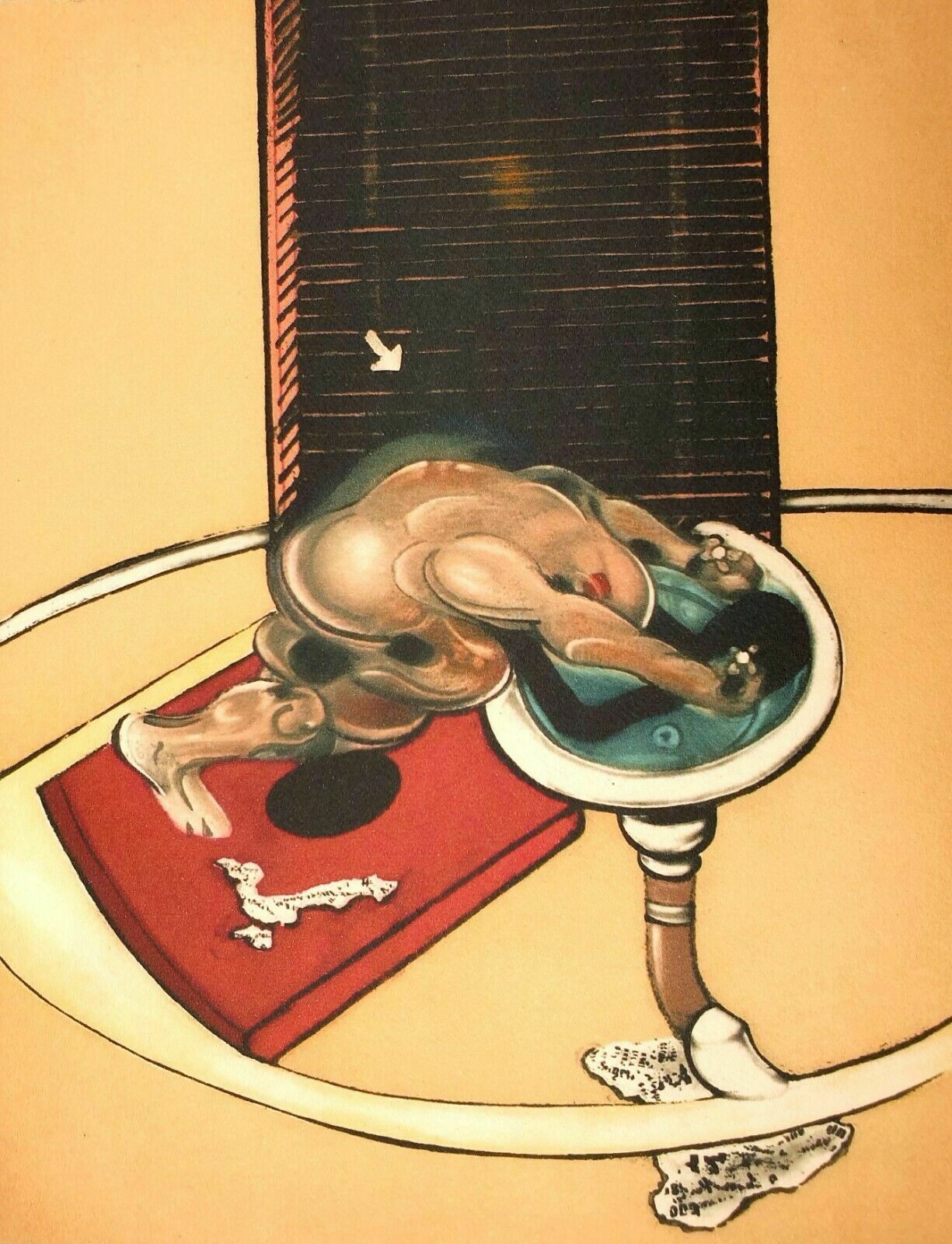 Francis Bacon, Figure At A Washbasin, Hand Signed Lithograph