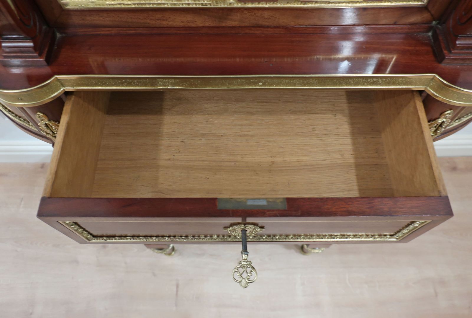 photo for sale French Louis XVI Style Mahogany Display Cabinet Attributed To Paul Sormani