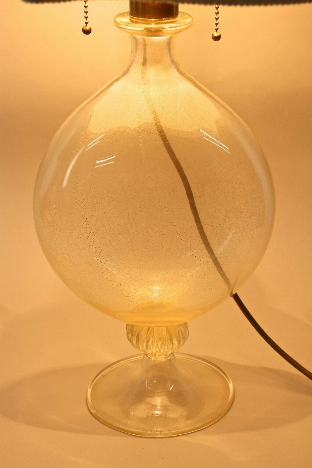 Murano Table Lamp By Barovier & Tosso With 24k Gold Flakes, Italy 1960 photo for sale