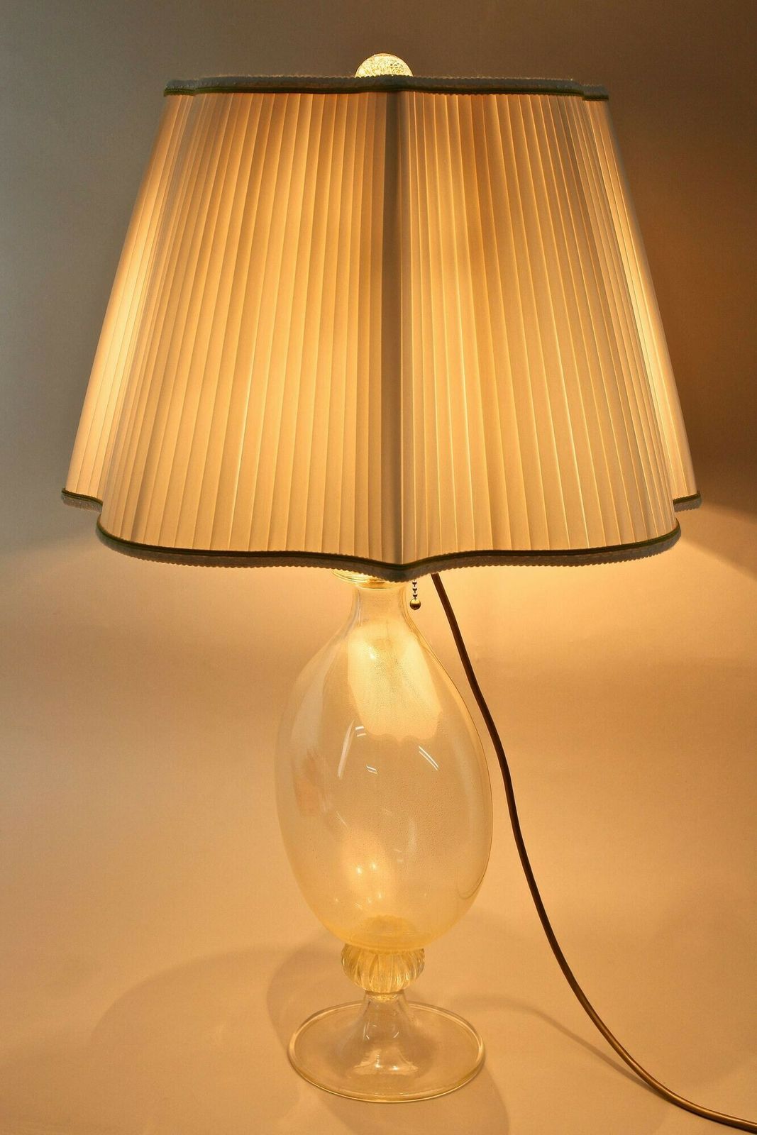 photo for sale Murano Table Lamp By Barovier & Tosso With 24k Gold Flakes, Italy 1960
