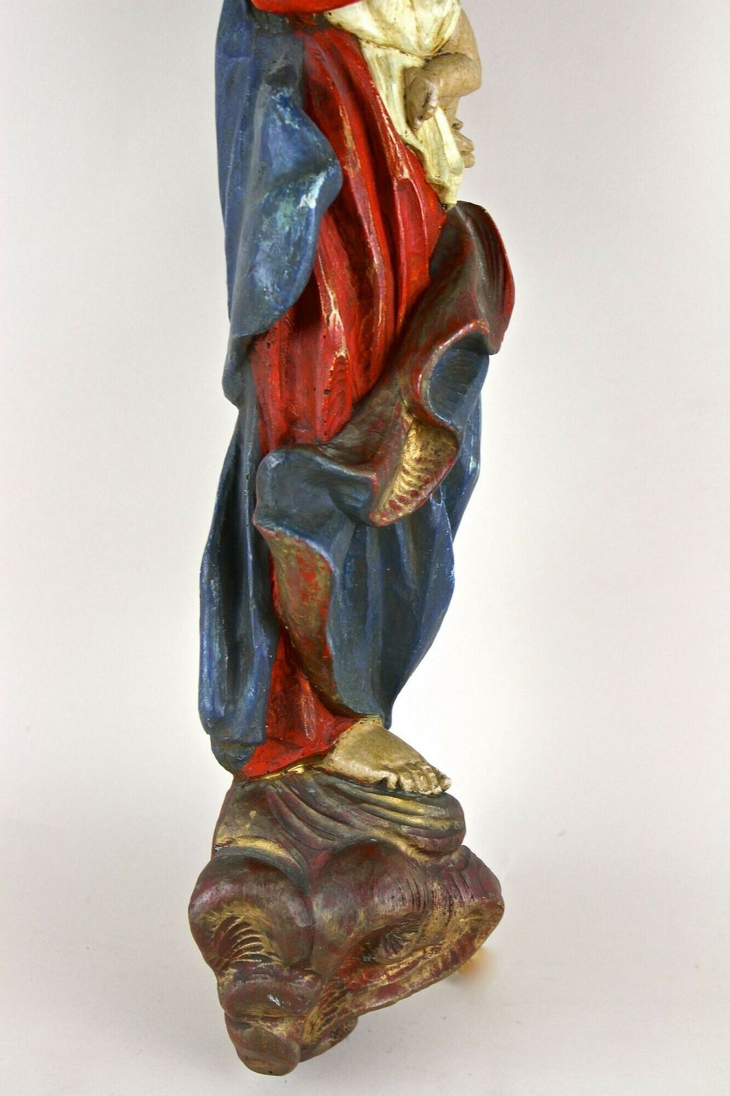 photo furniture 18th Century Polychrome Virgin & Child Wall Sculpture, Handcarved, At Ca. 1760