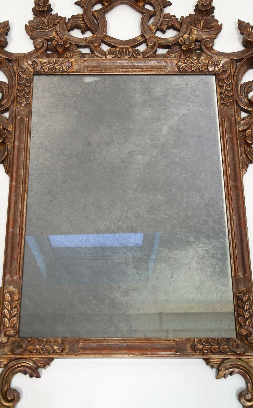 photo buy 19th Century Silvered/ Bronzed Venetian Wall Mirror, Handcarved, Italy Ca. 1840