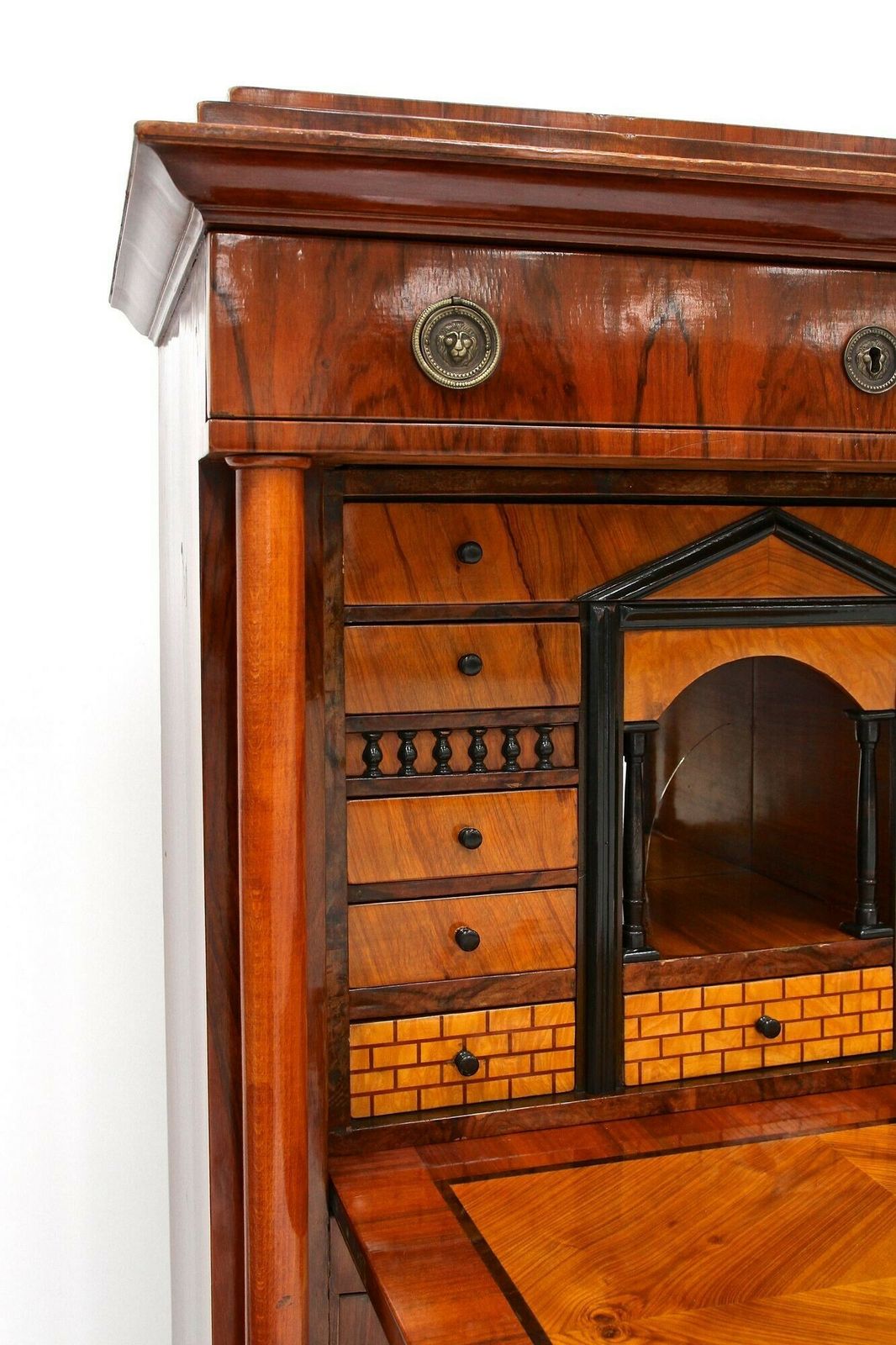 19th Century Biedermeier Nutwood Secretary Desk/ Secretaire, Austria Ca. 1820/25 photo vinterior