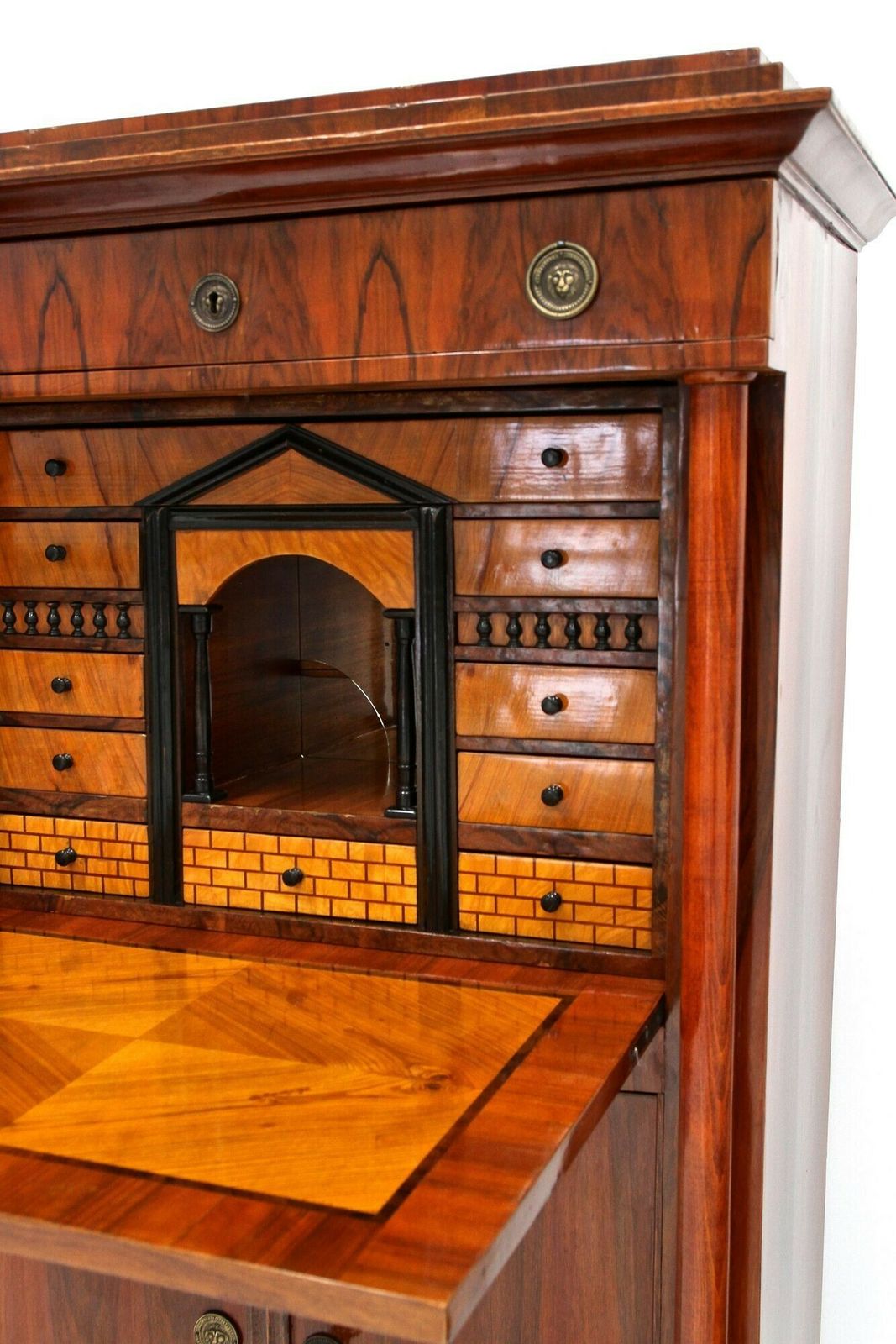 19th Century Biedermeier Nutwood Secretary Desk/ Secretaire, Austria Ca. 1820/25 photo buy