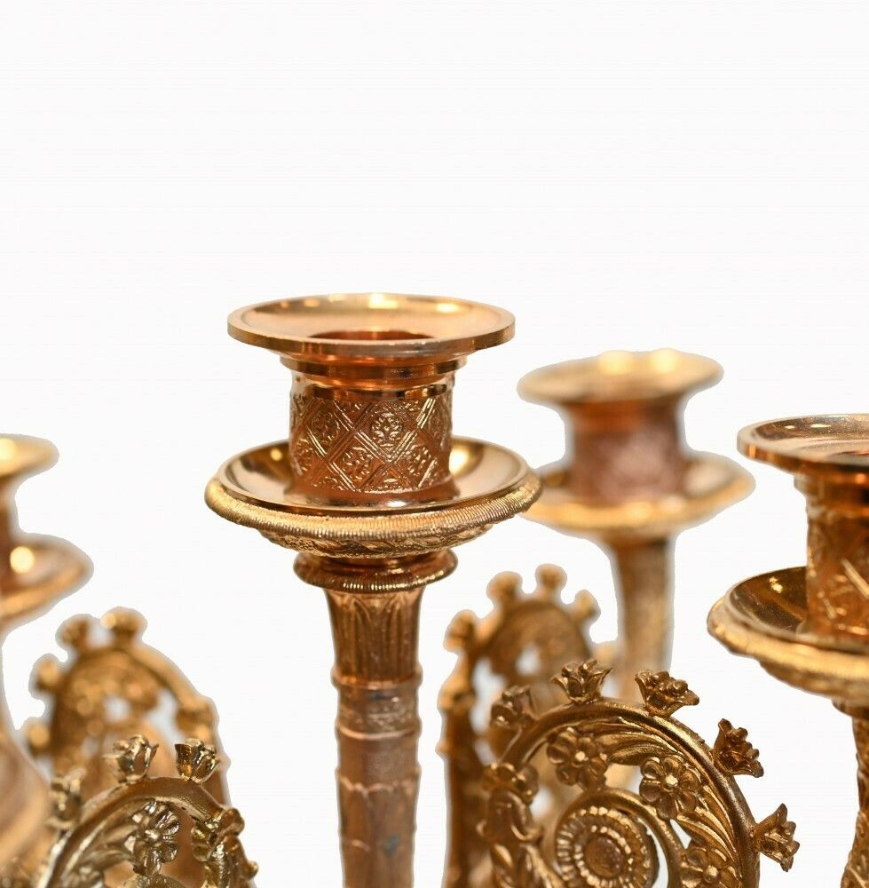 photo vinterior Pair French Bronze Candelabras Maiden Regency Classical Gilt