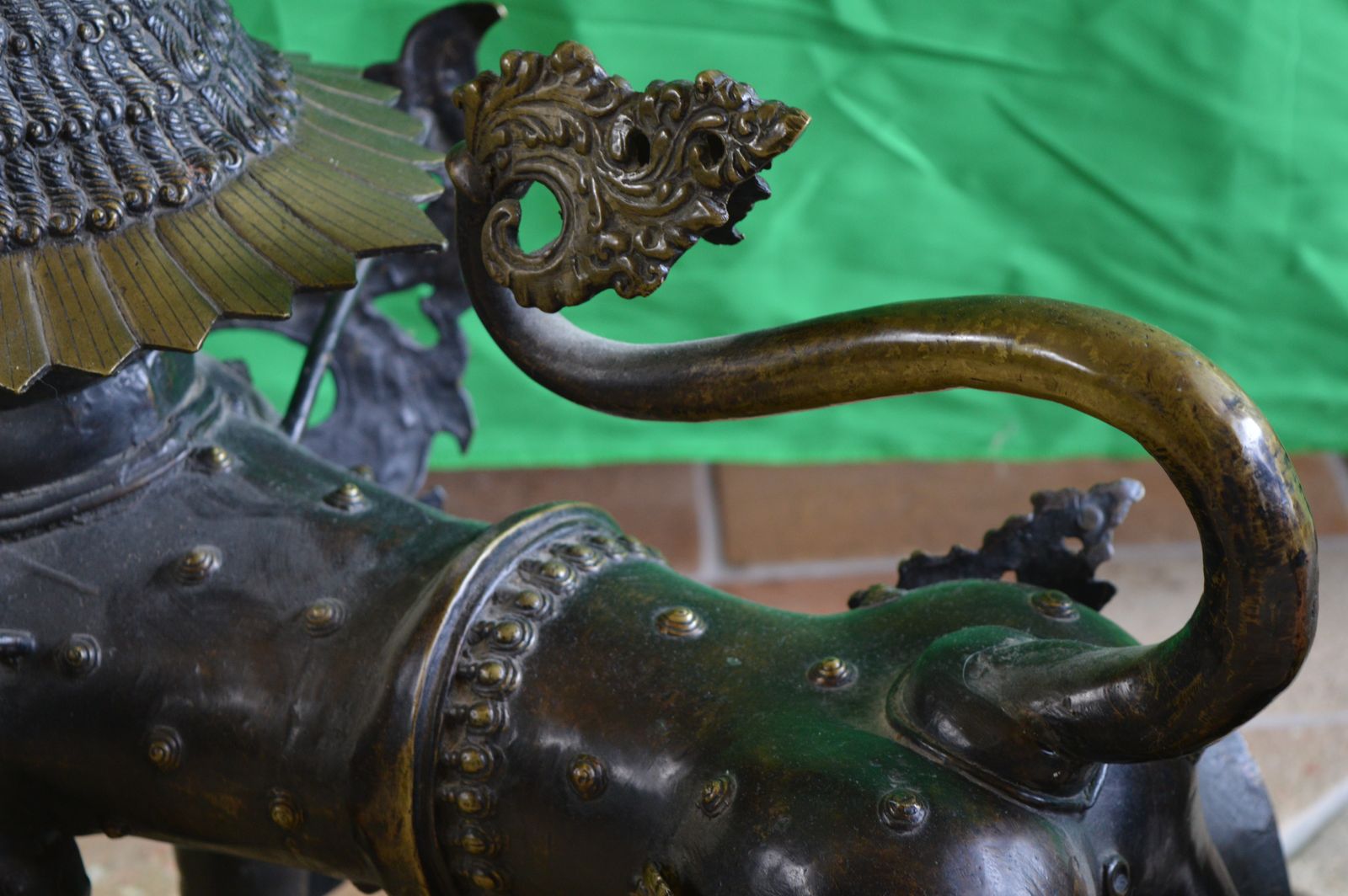 Large Pair (35kgs) 19th Century Tibetan Bronze Temple Lions/Foo Dogs,C1880. photo 5995.0