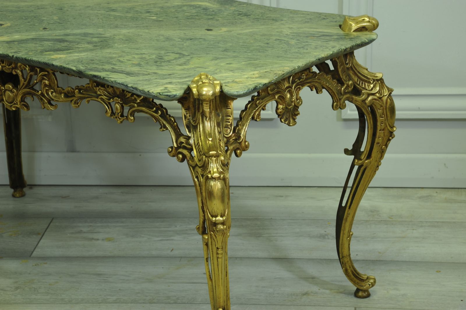 Wonderful Baroque  Rococo Styled Antique Bronze And Marble Coffee Table photo for sale