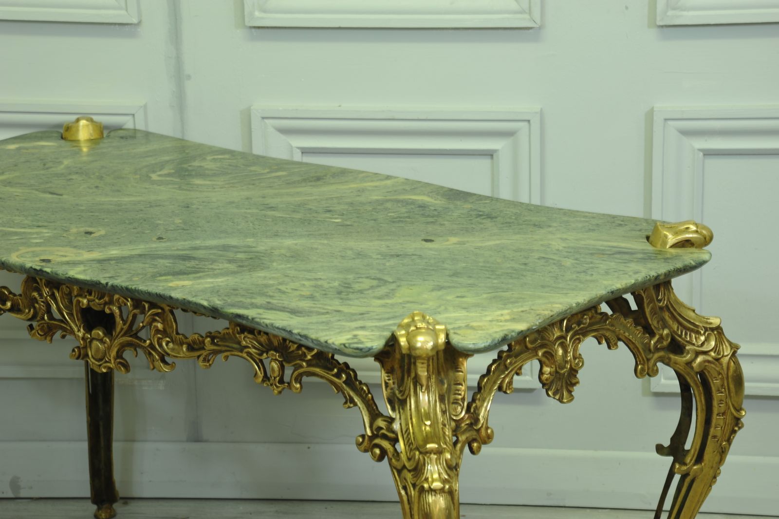 1250.0 Wonderful Baroque  Rococo Styled Antique Bronze And Marble Coffee Table photo
