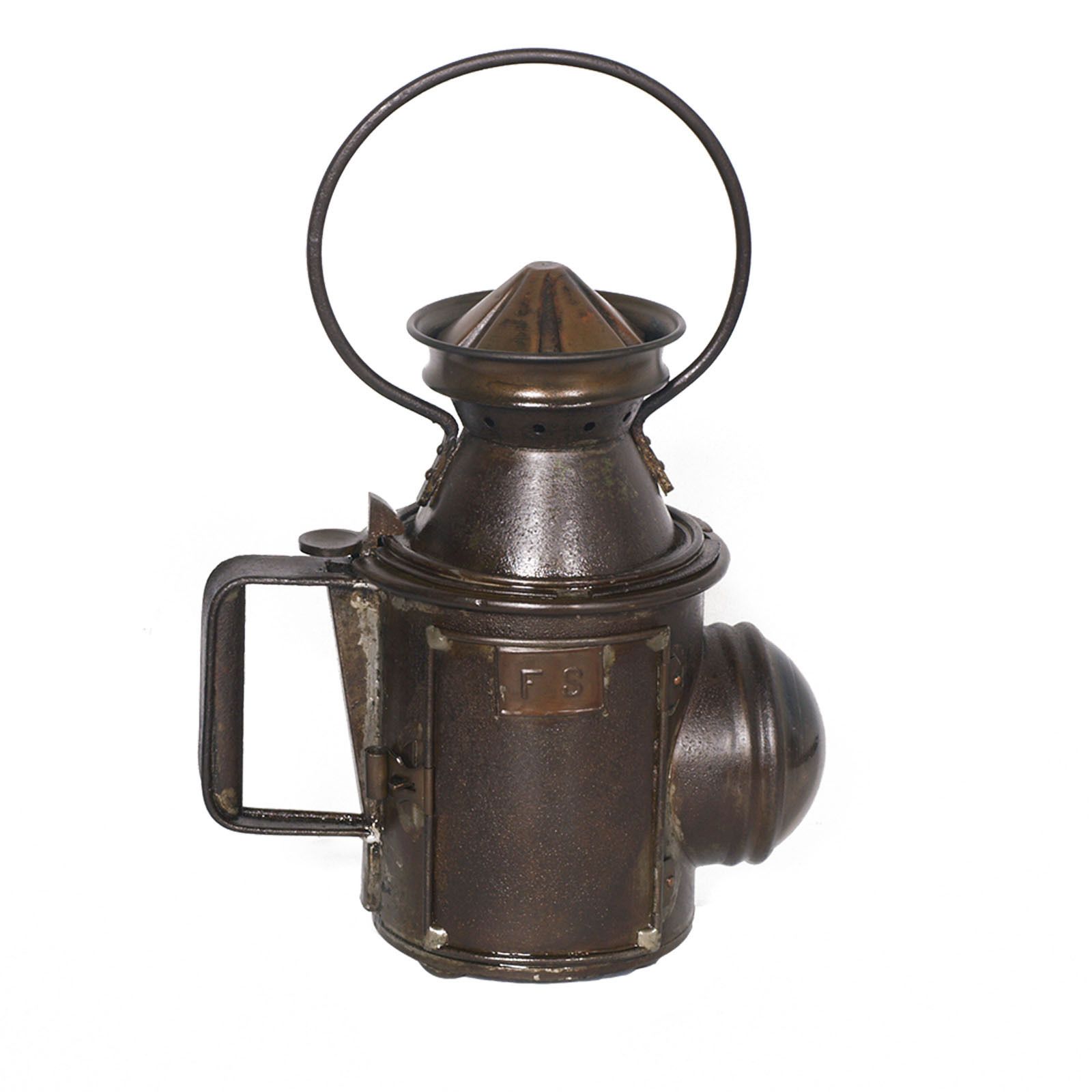 Lighting Italian Railway Manual Oil Lamp, 1910s Table Oil Lamp photo