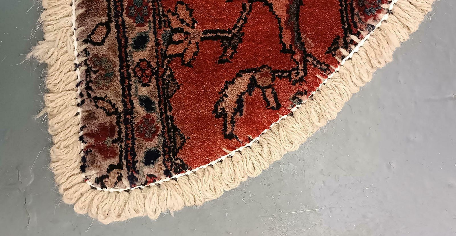 Handmade Rug Doormat Floral Rug Half Circular Interior Carpet Mat Entrance Way photo furniture