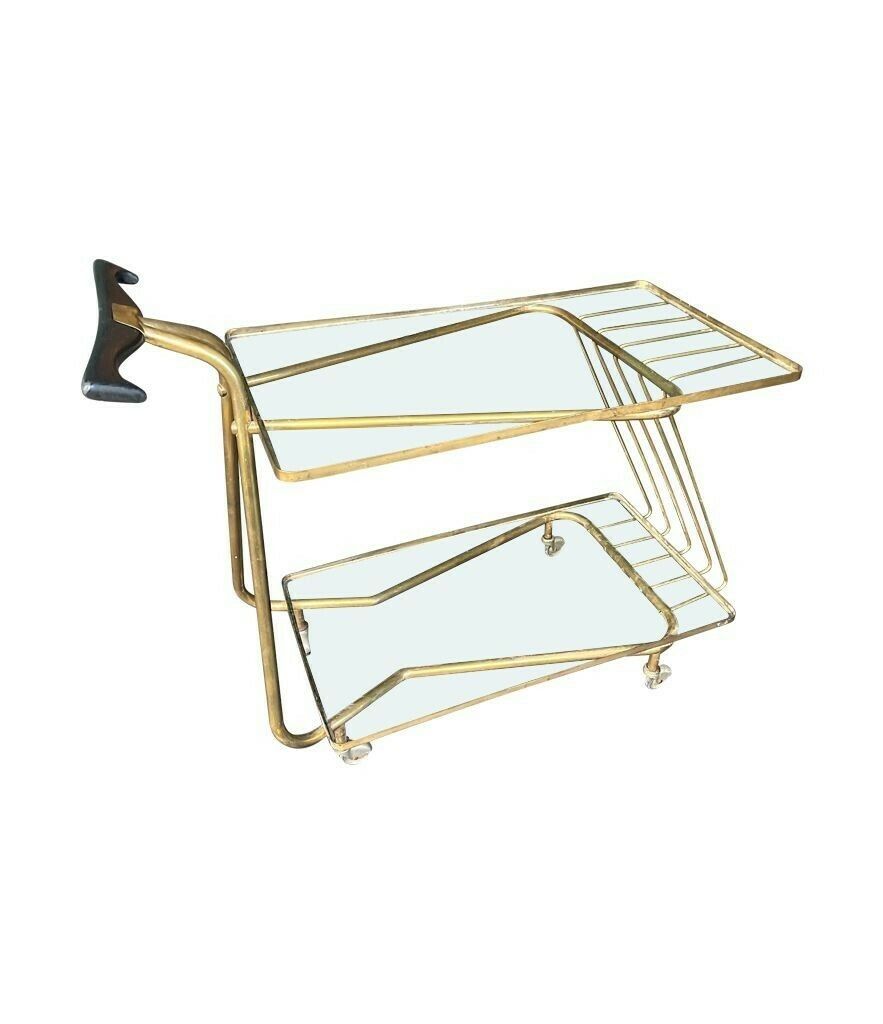 An Unusual Designed Italian 1950s Brass Bar Trolley photo buy