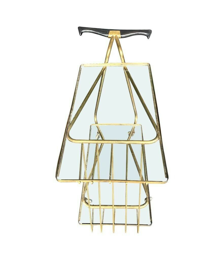 photo vinterior An Unusual Designed Italian 1950s Brass Bar Trolley