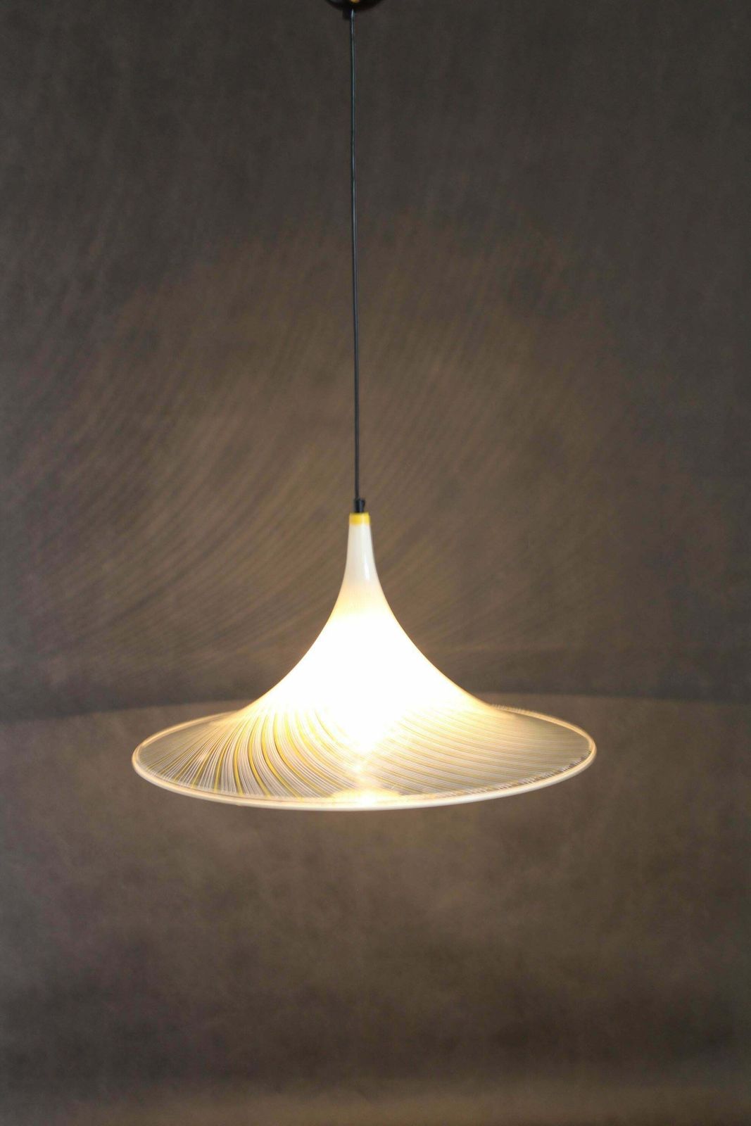photo for sale 1970s  Guzzini "Trumpet" Pendant Lamp By Meblo, Italy
