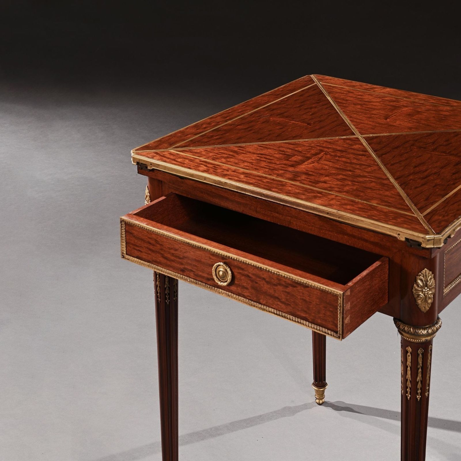 A Fine Mahogany Late 19th Century Envelope Card Table By Antoine Lampre, Paris. photo buy