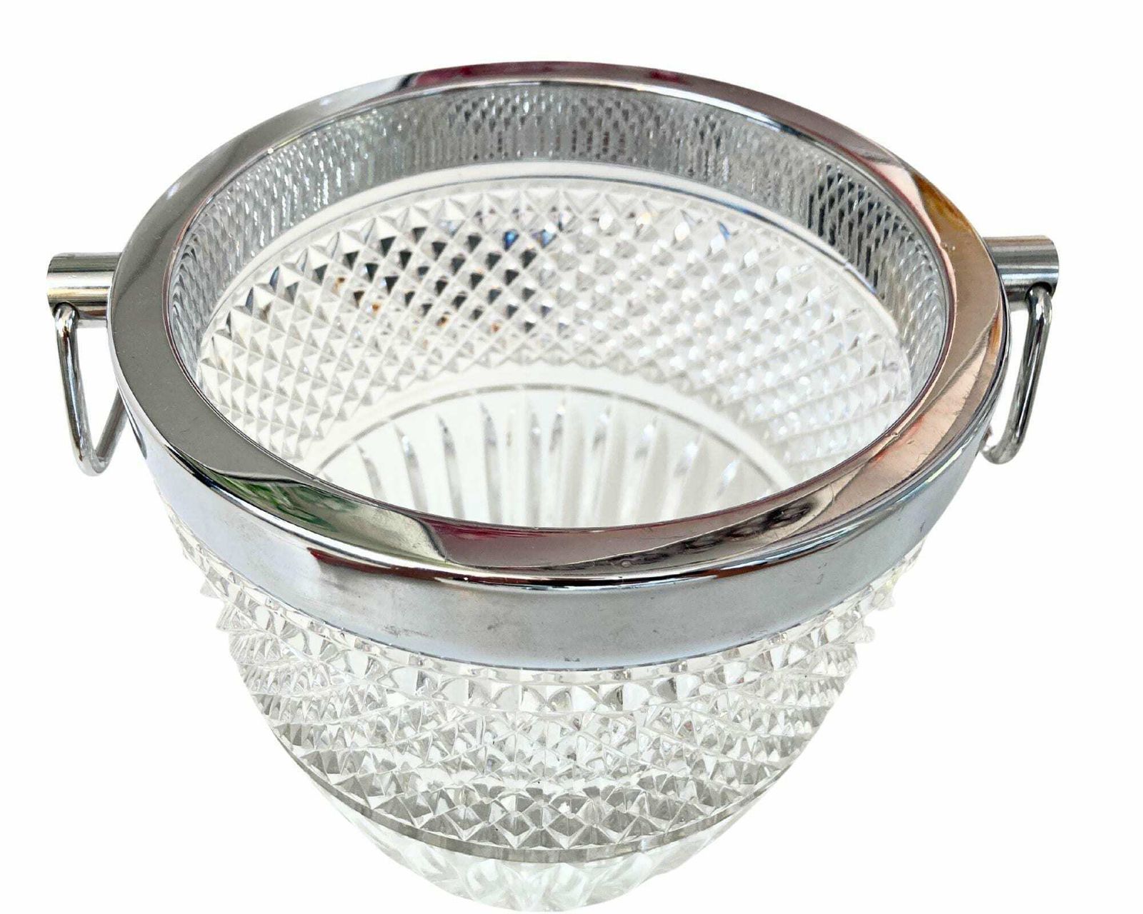 Kristallen Champagnekoeler Zilver | Grote Kristallen Flessenkoeler | Frans, Ca. Jaren 1950 photo Woonaccessoires