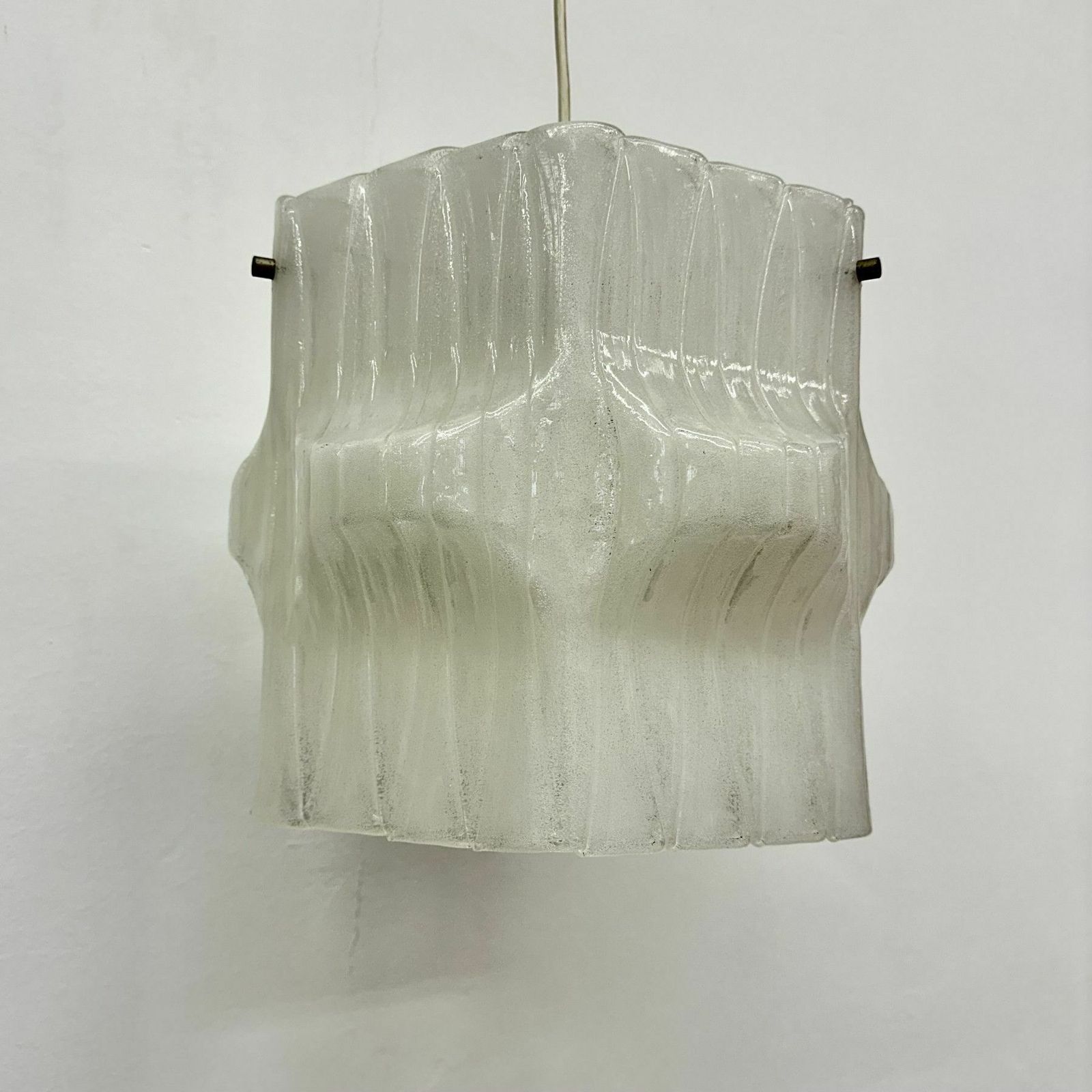 Mid Century Ice Lucite Pendant Lamp , 1970s photo vintage