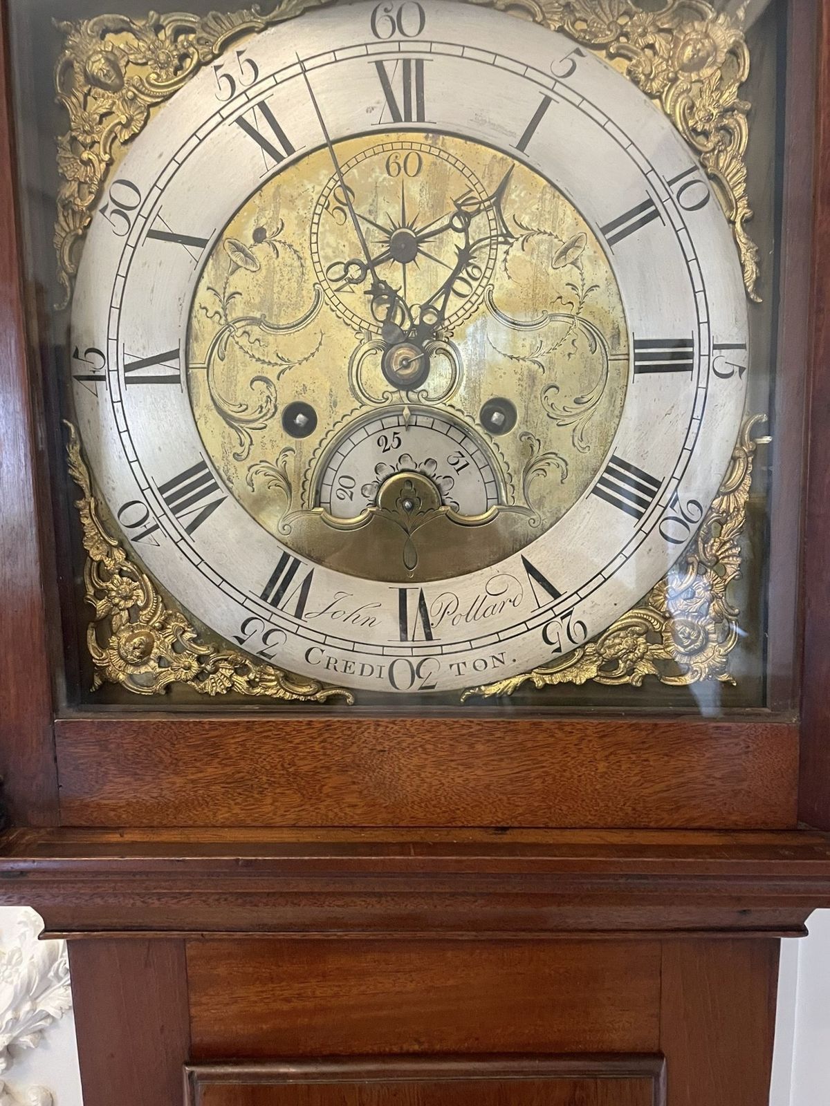 Antique 18th Century Quality Brass Faced 8 Day Longcase Clock By John Pollard Of Crediton photo for sale