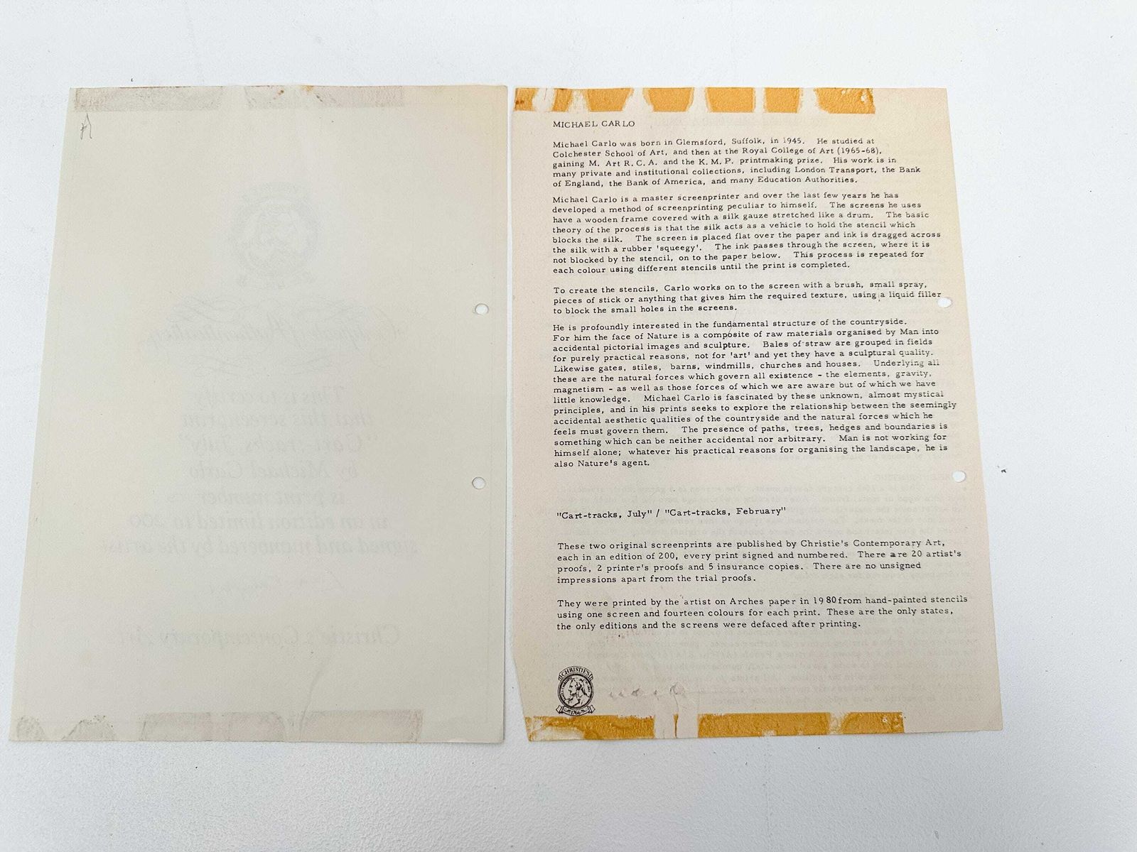 photo furniture Christie's Contemporary Art   Michael Carlo   Cart Tracks, July (Screen Print, #159/200)
