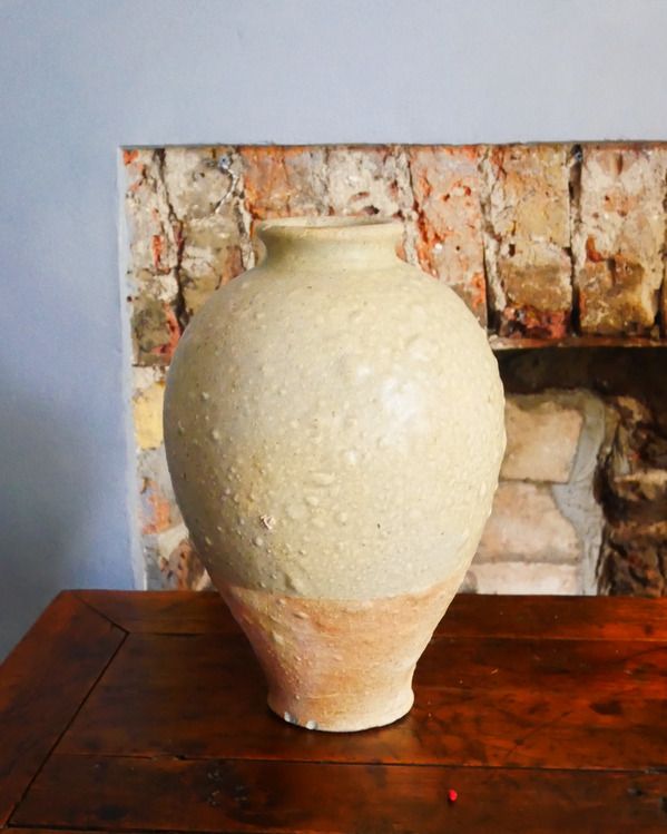 Unusual Tang Dynasty Bubble Glazed Vase, C. 7th 10th Century A.D. photo furniture