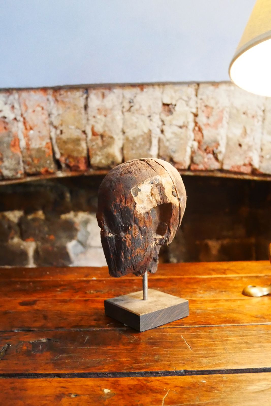 Late Period / Ptolemaic Era Carved Wooden Head Of A Minor Deity (Harpocrates?) photo vinterior