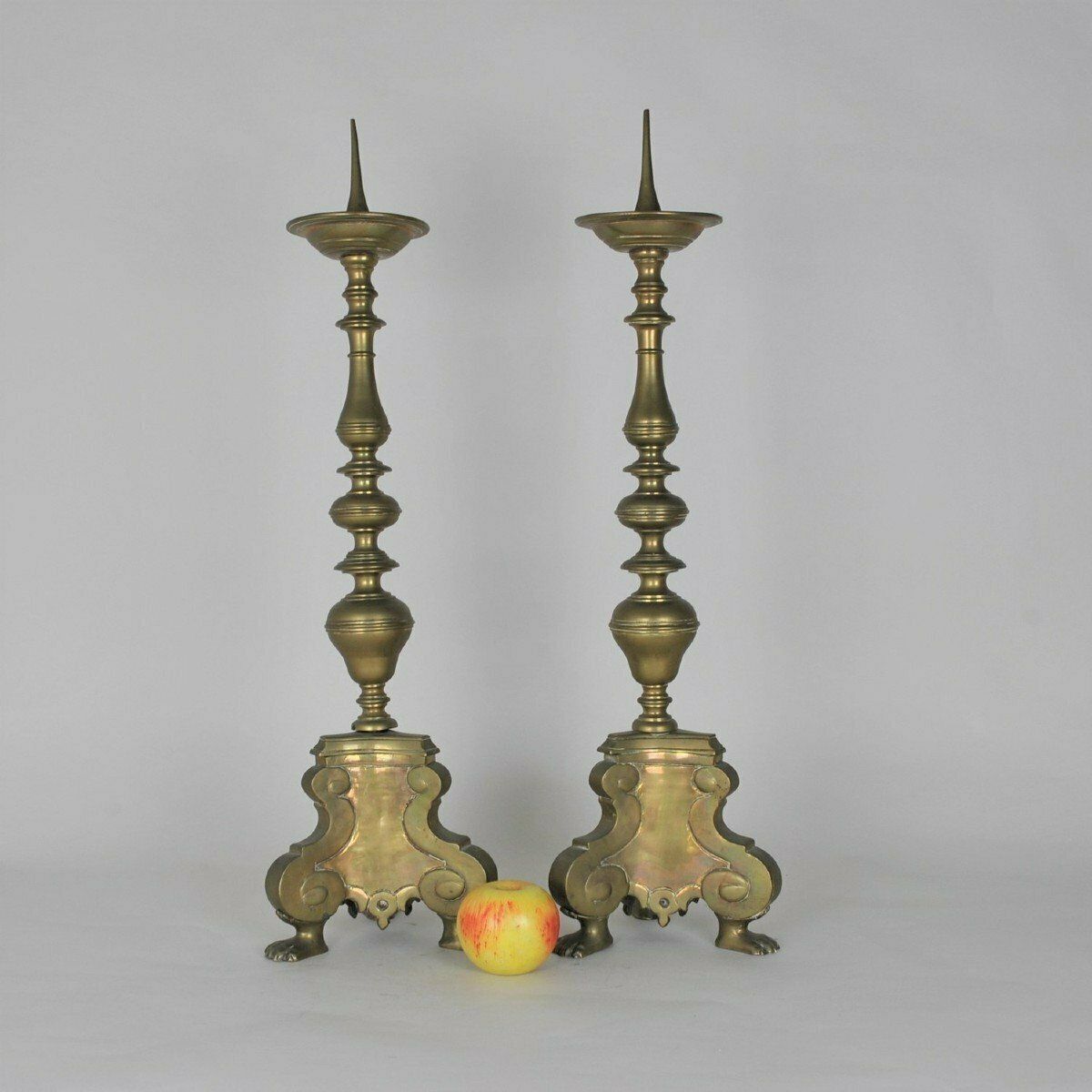 Pair Of Bronze Candlesticks, Late 18th/Early 19th Century