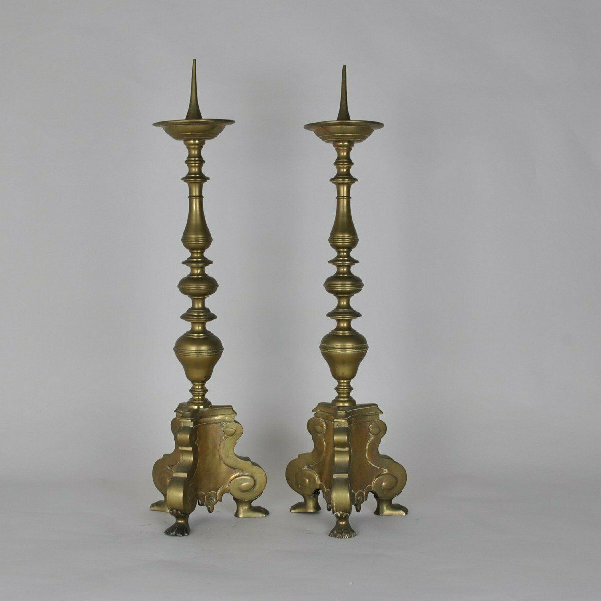 Pair Of Bronze Candlesticks, Late 18th/Early 19th Century photo for sale