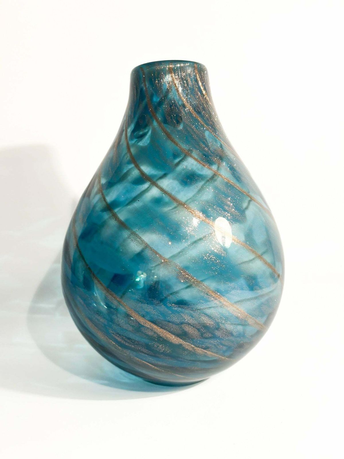 Murano Glass Vase With Aventurine By Fratelli Toso, 1950s