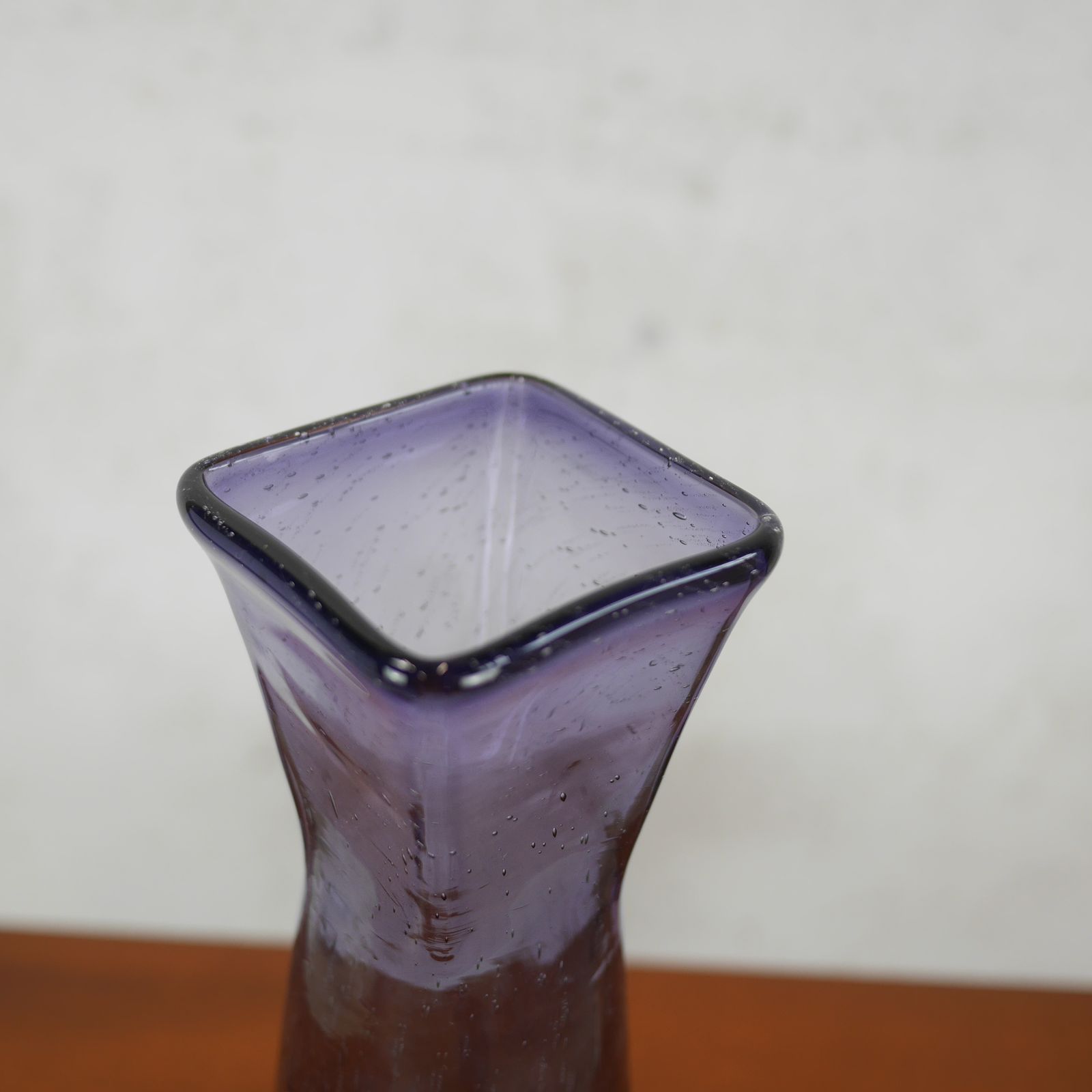 photo furniture Tall Mid Century Controlled Bubble Purple Art Glass Vase
