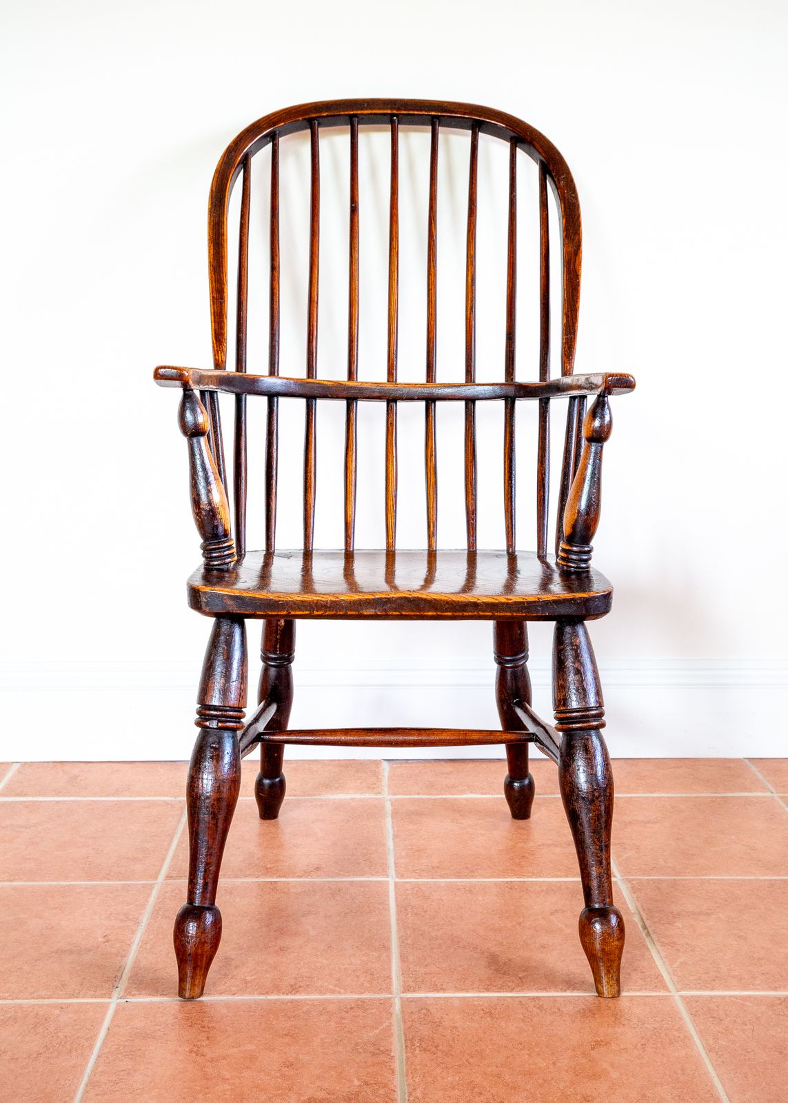 Antique Windsor Chair 1840 Large High Back Hoop Back Stick Back Windsor Armchair Country House Early V.Ictorian 19th Centu Farmhouse R.Ustic Craftsman photo furniture