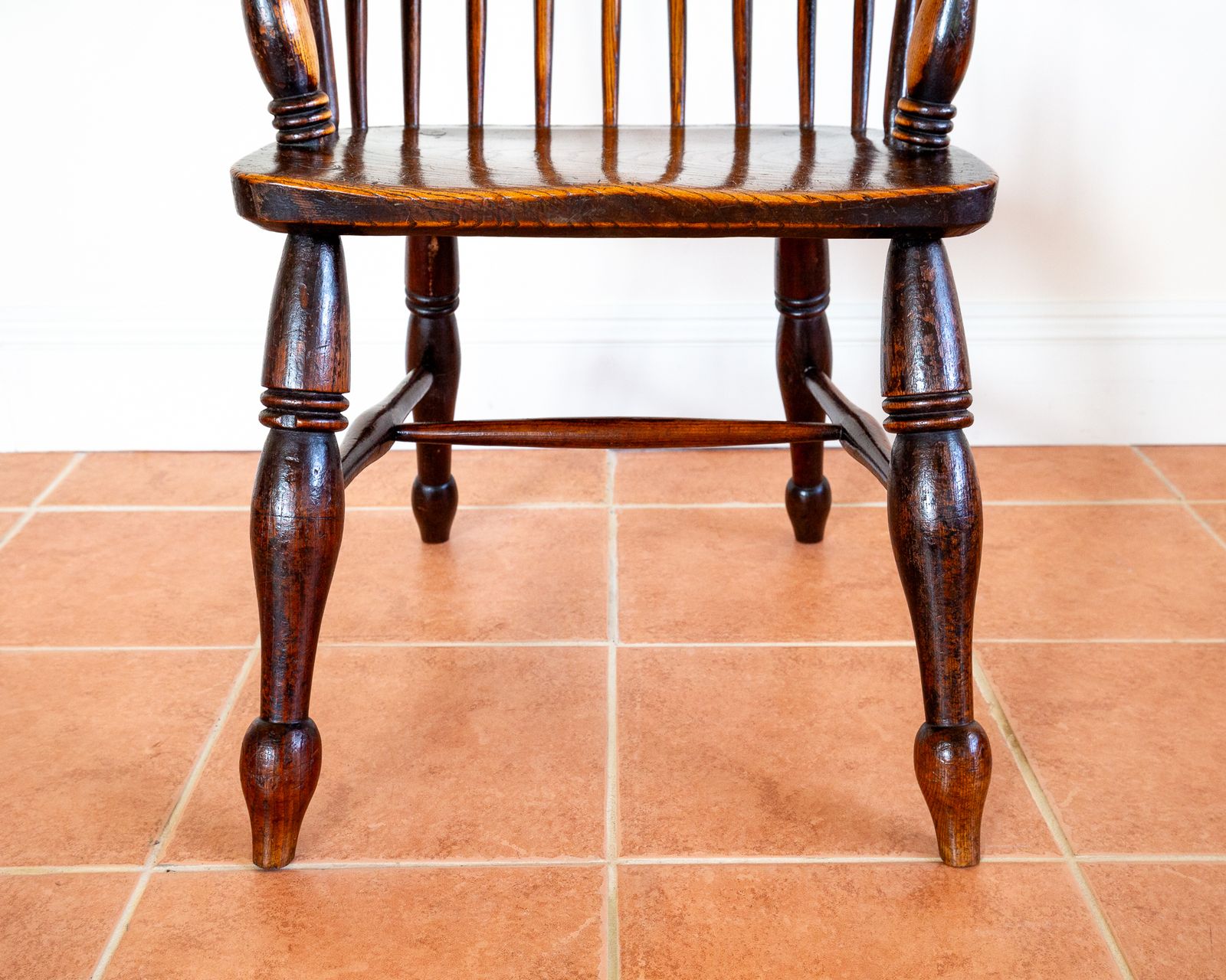 Antique Windsor Chair 1840 Large High Back Hoop Back Stick Back Windsor Armchair Country House Early V.Ictorian 19th Centu Farmhouse R.Ustic Craftsman photo vintage