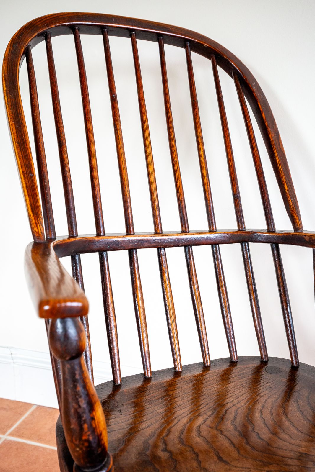 Antique Windsor Chair 1840 Large High Back Hoop Back Stick Back Windsor Armchair Country House Early V.Ictorian 19th Centu Farmhouse R.Ustic Craftsman photo 2400.0