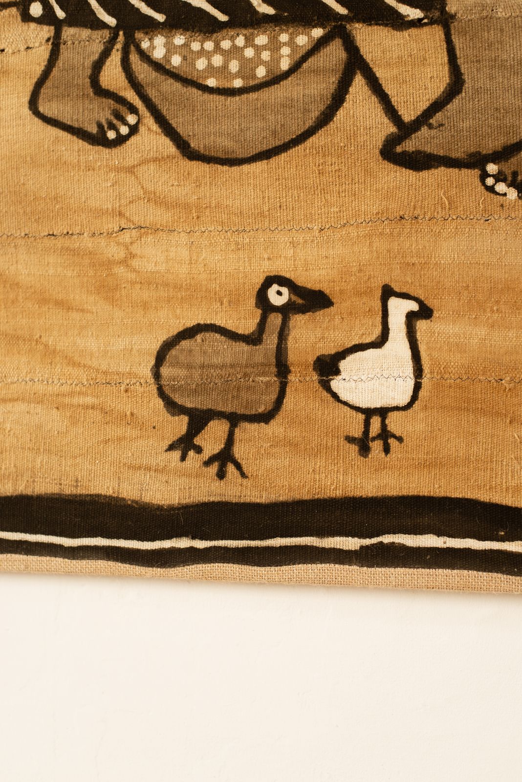 Mid Century Hand Painted Korhogo Cloth Artwork C1960/70 photo furniture