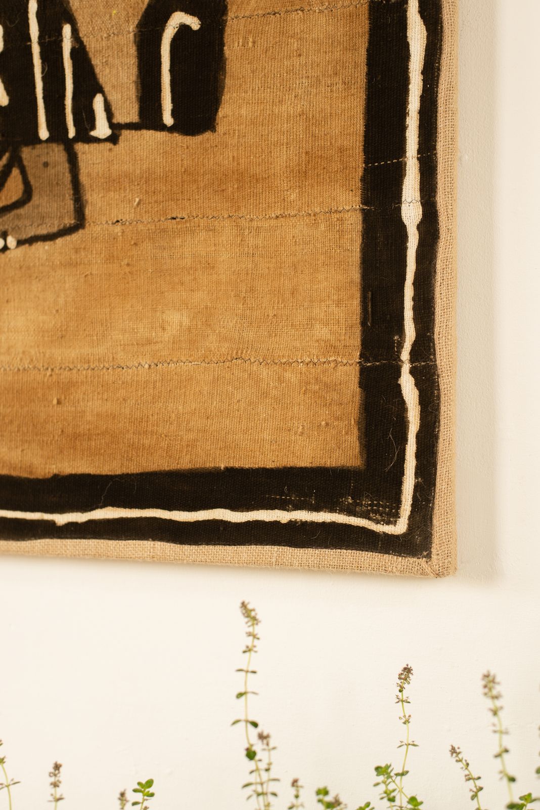 Mid Century Hand Painted Korhogo Cloth Artwork C1960/70 photo Art