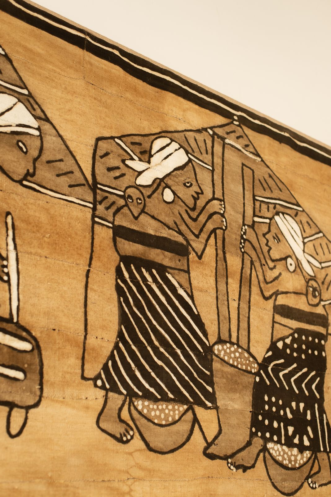 Mid Century Hand Painted Korhogo Cloth Artwork C1960/70 photo 1740.0