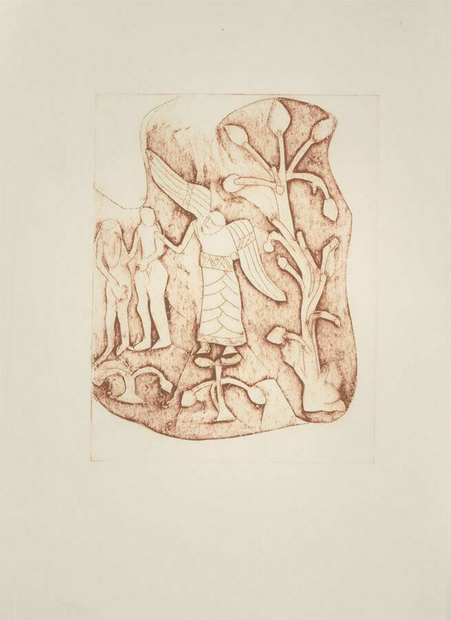 Patricia Johnstone (1944 2023)   Contemporary Etching, Garden Of Eden Iiii photo furniture