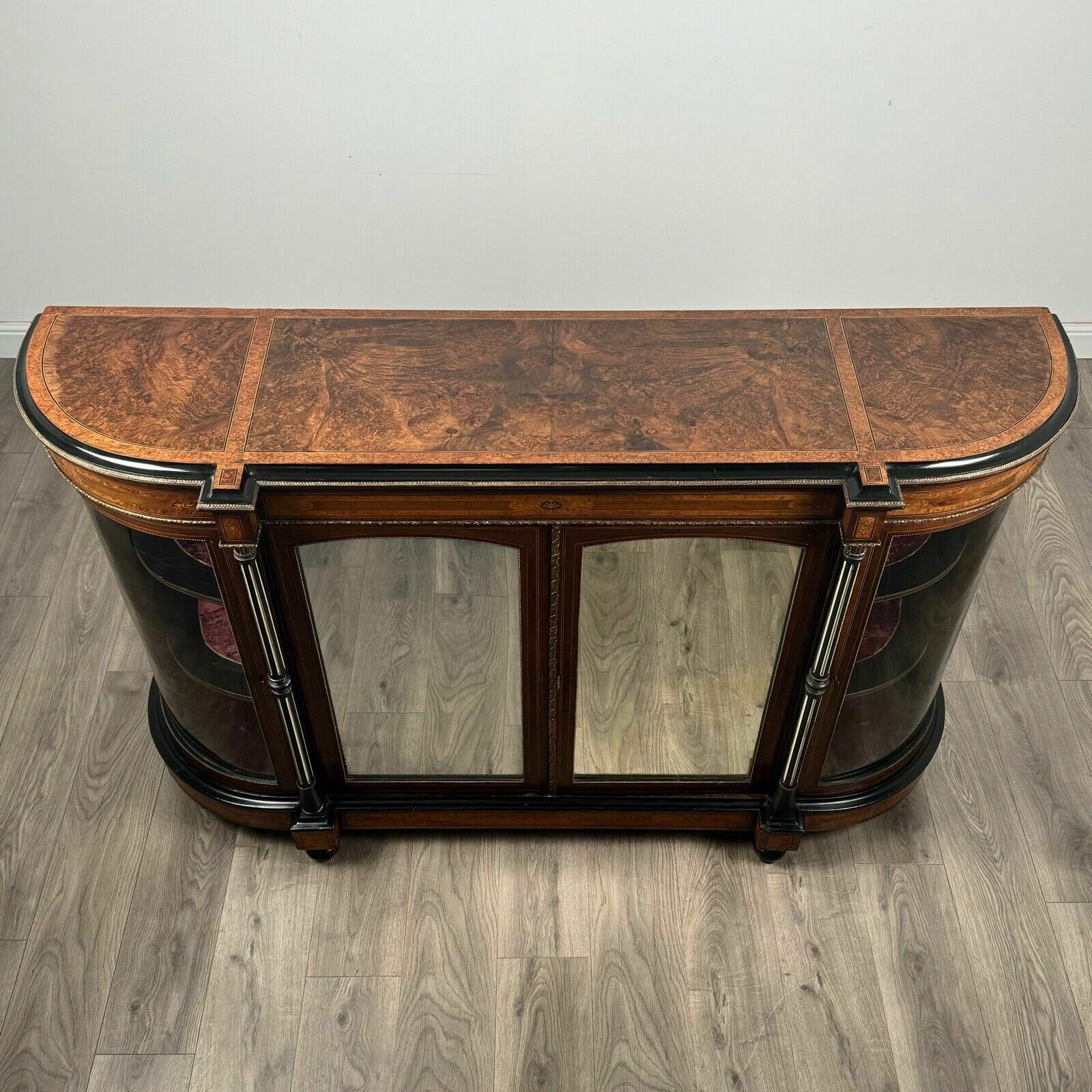 photo for sale Antique 19th Century Finest Quality Inlaid Credenza Burr Walnut