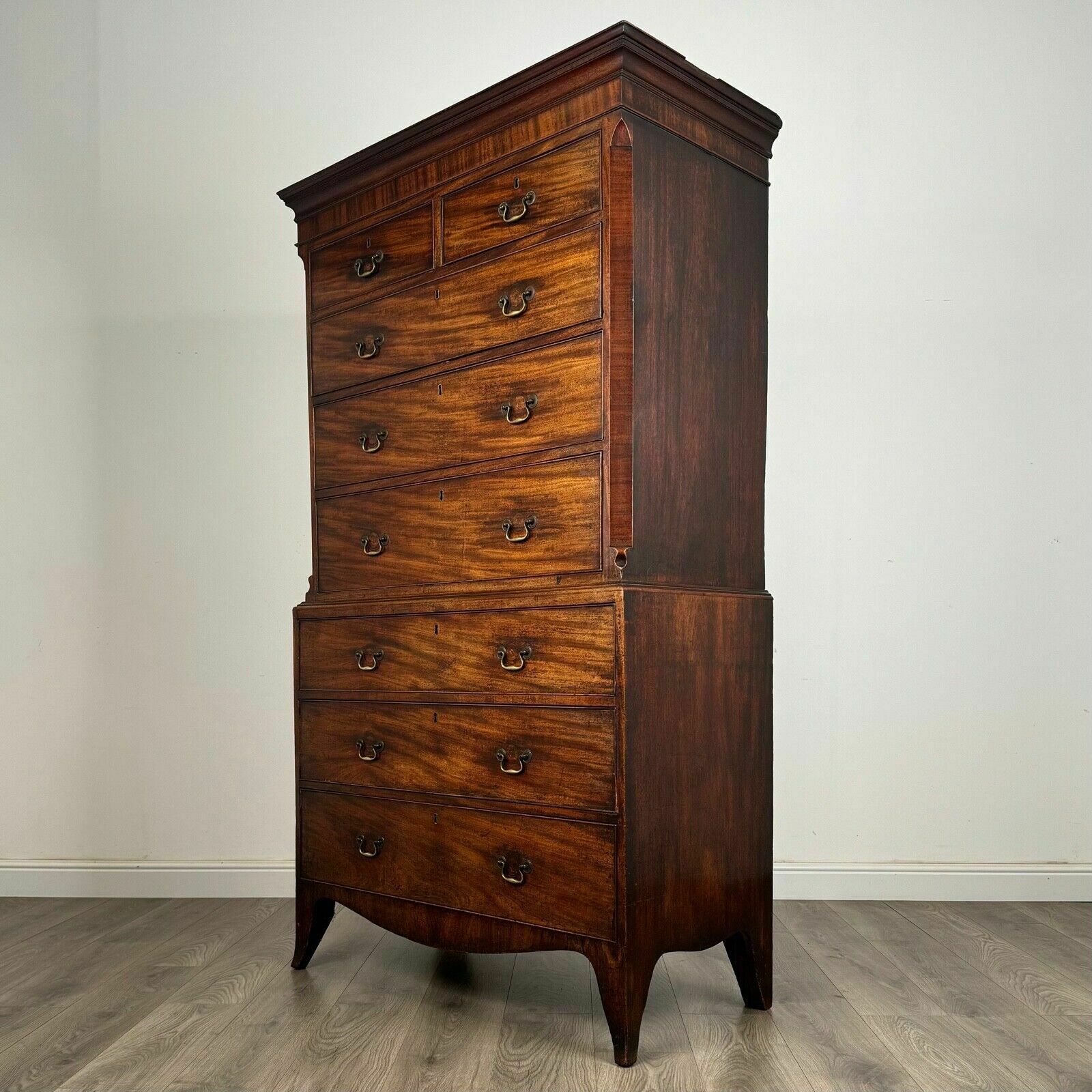 Antique 18th Century Chest On Chest In Mahogany photo furniture