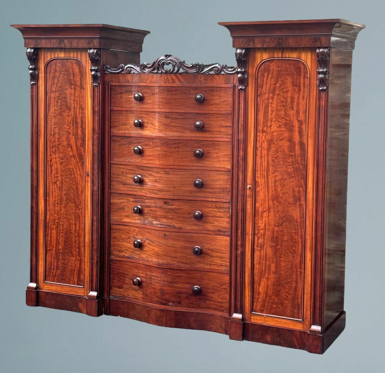 A Good Large Figured Mahogany Compactum Wardrobe photo furniture