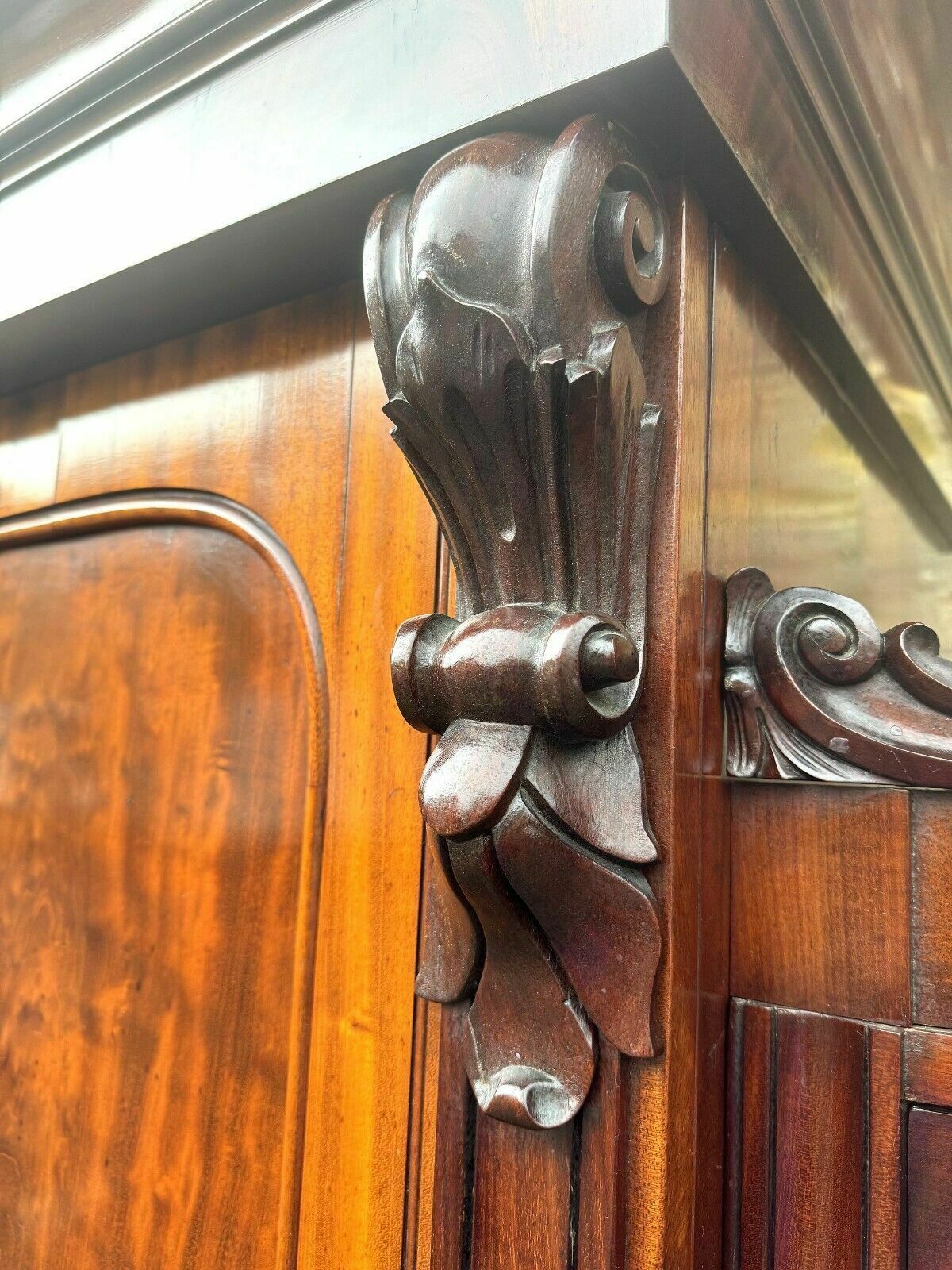 A Good Large Figured Mahogany Compactum Wardrobe photo vintage