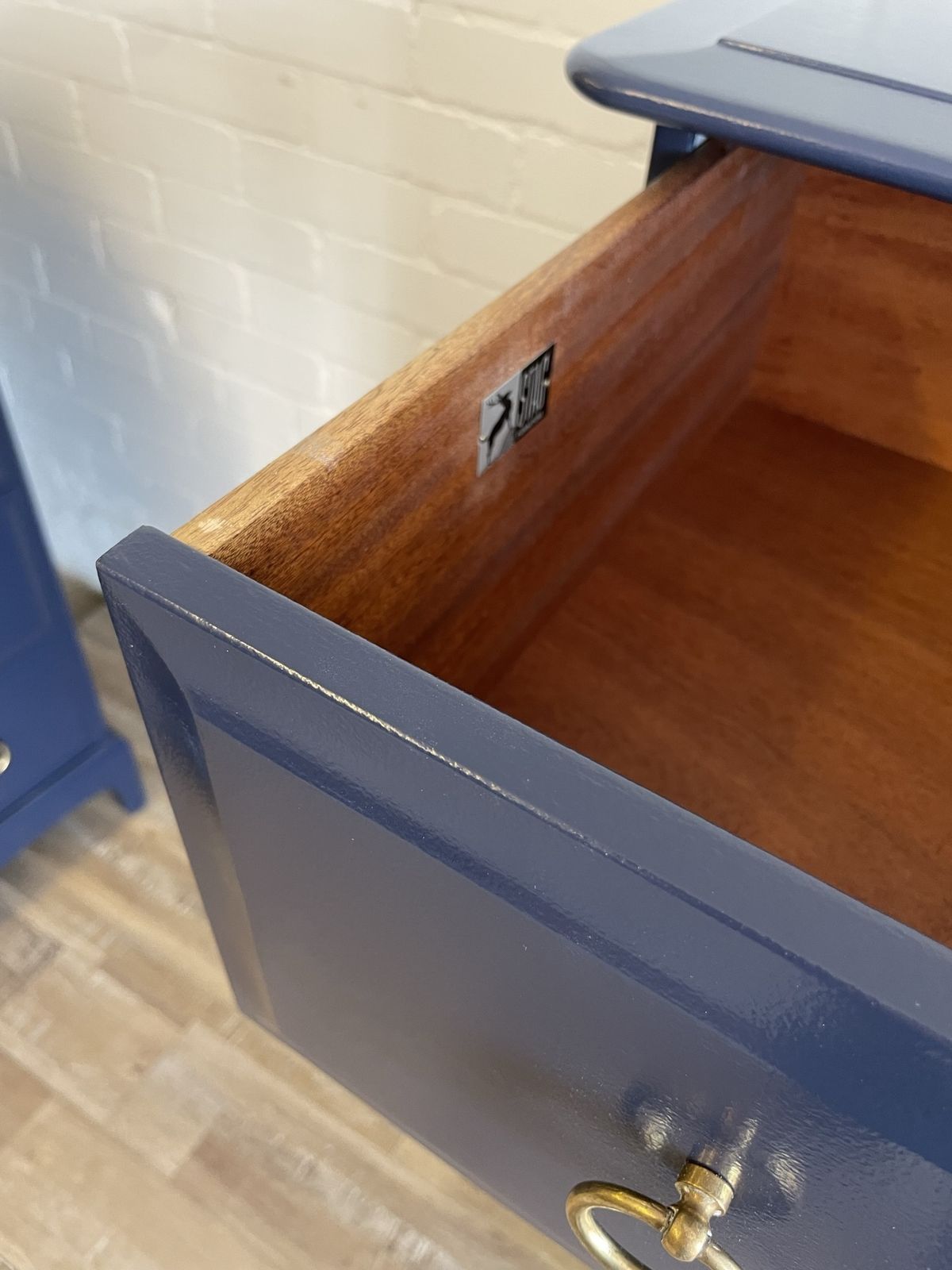 Stag Minstrel Tallboy Chest Of Drawers Painted Navy Blue photo Furniture