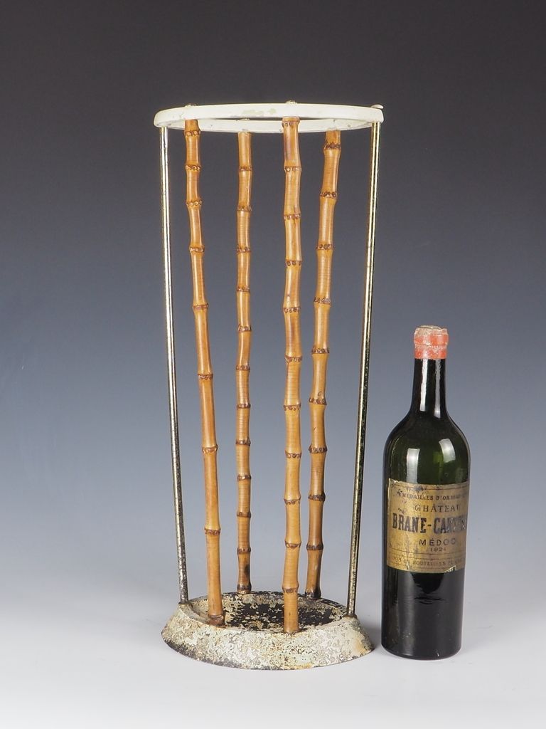 Antique British Artis Bamboo & Cast Iron Umbrella Stickstand photo for sale