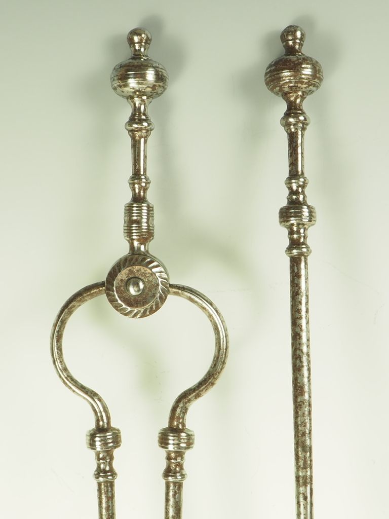 Antique Companion Set Of Two Georgian Steel Fireside Tools photo vinterior