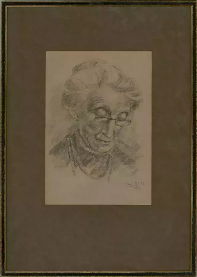 Harold Darby   1930 Graphite Drawing, Portrait Of An Elderly Lady