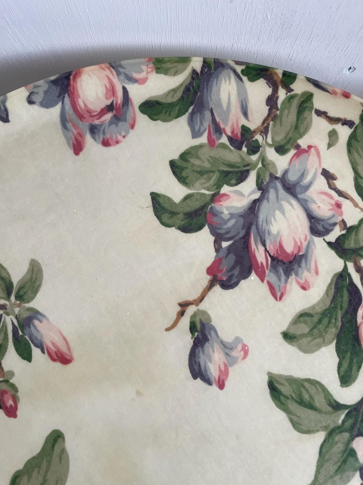 Large Round Fibreglass Kitsch Pink And Green Floral Tray From The 1960s Or 70s photo furniture