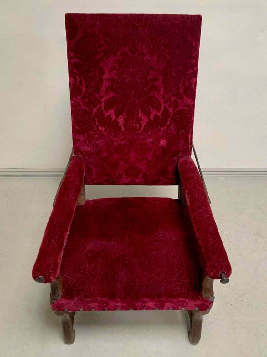 Mid 1800's Reclining Armchair 'As Is' photo vinterior