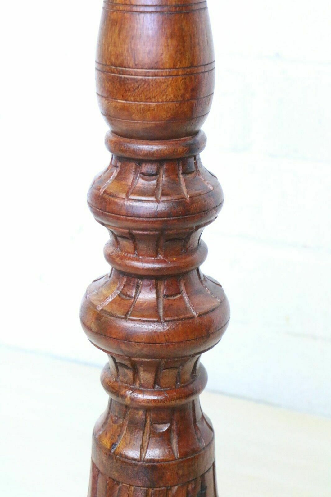 photo furniture Table Lamp A Tall Vintage Ethnic Wooden Handmade Asian Lamp Antique Style Vgc