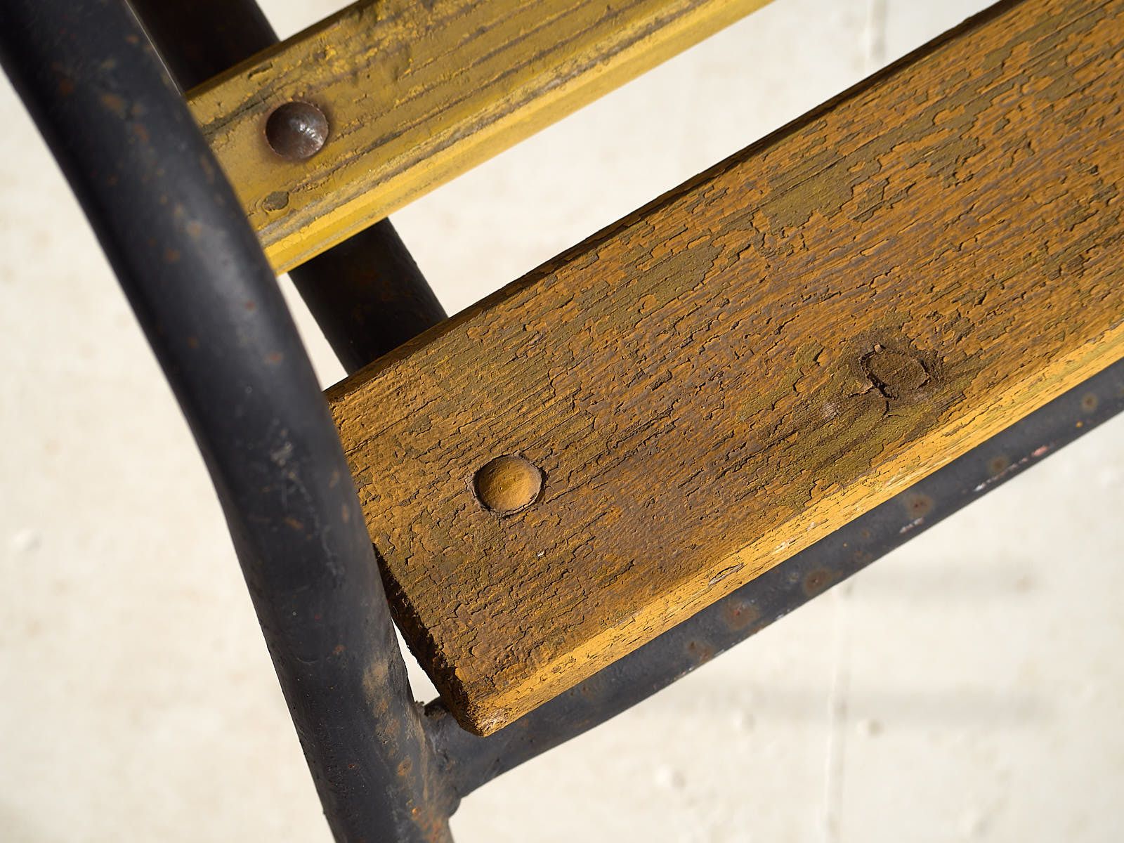 photo for sale Yellow Antique Iron Garden Chairs (C.1920).Set Of 4 Pieces #39