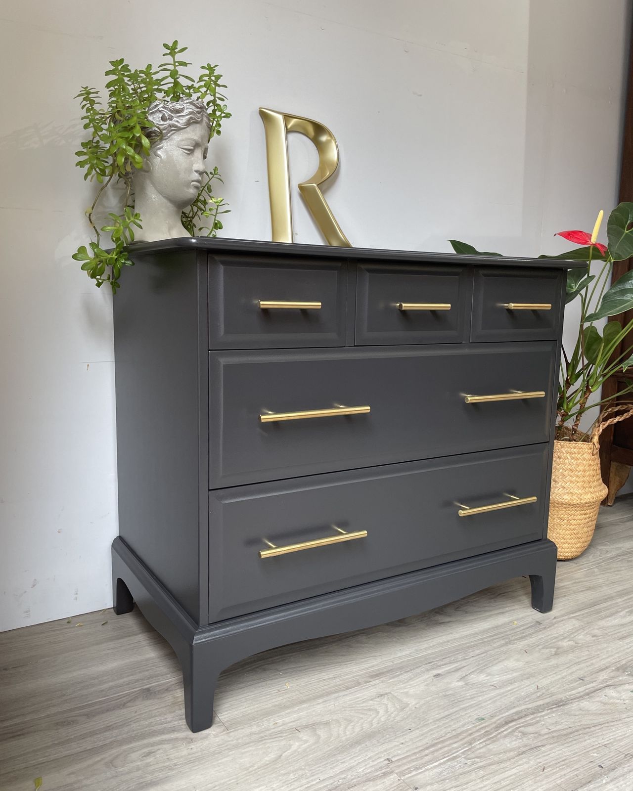 Stag Minstrel 3 Over 2 Chest Of Drawers Black photo furniture
